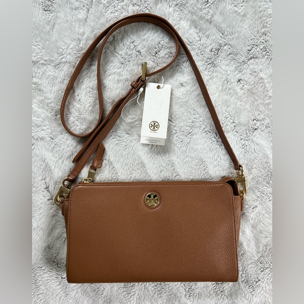 Tory Burch Crossbody Wallet Bag in Color Luggage
